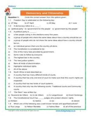 cover image of Grade 6 History Test: Democracy and Citizenship